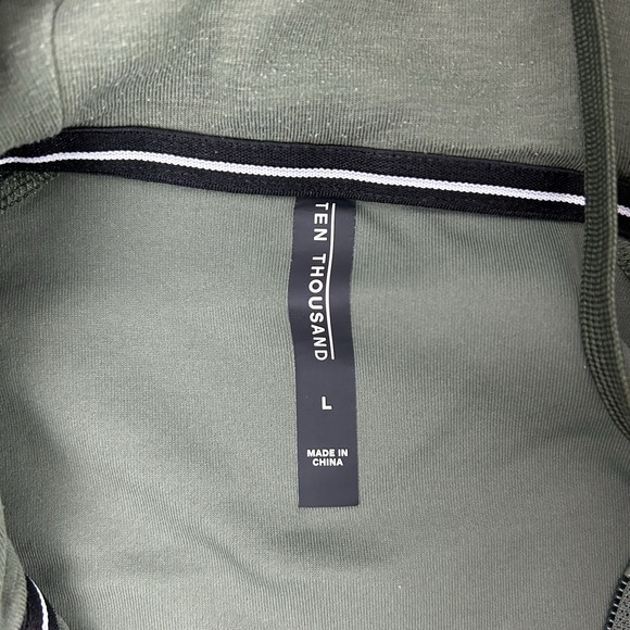 Ten Thousand Midweight Tech Hoodie Men's Size Large Full Zip Green - Picture 2 of 11
